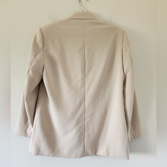 ZARA | WOMAN DOUBLE-BREASTED OVERSIZED BLAZER Cream Sz SMALL - Picture 3 of 5